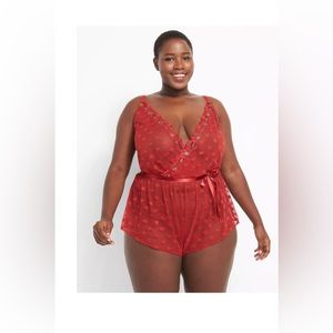 🆕 Love Heart ❤️❤️❤️Cheery Lace Romper